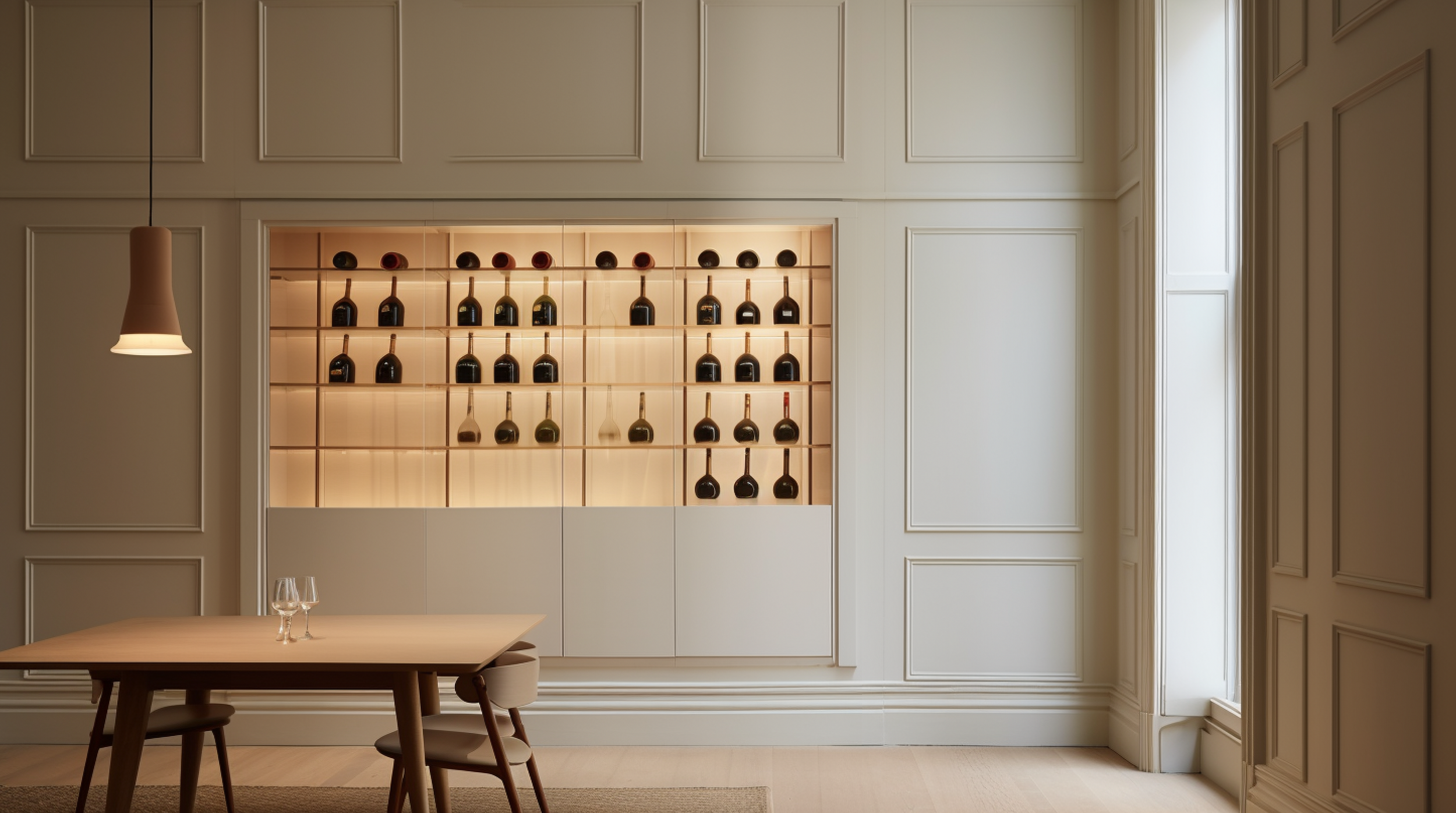 Ground floor wine room in a renovated townhouse